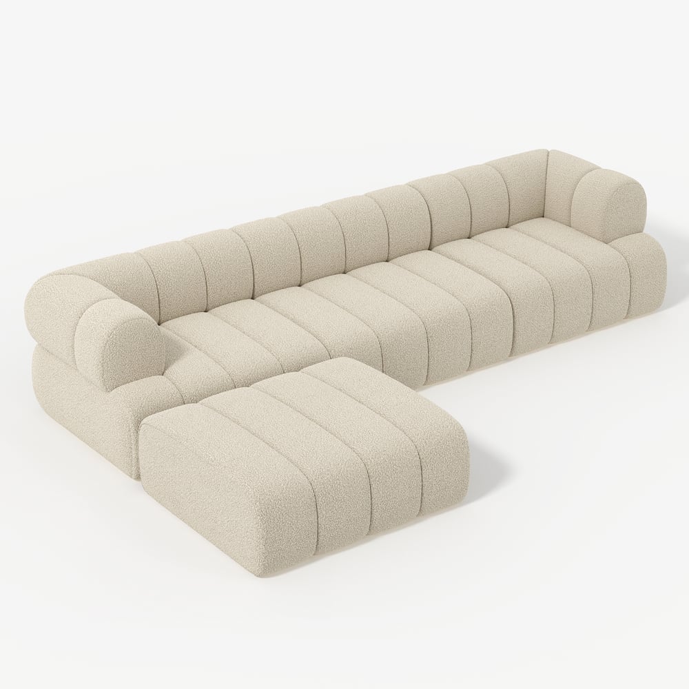 Beige sofa on a white background