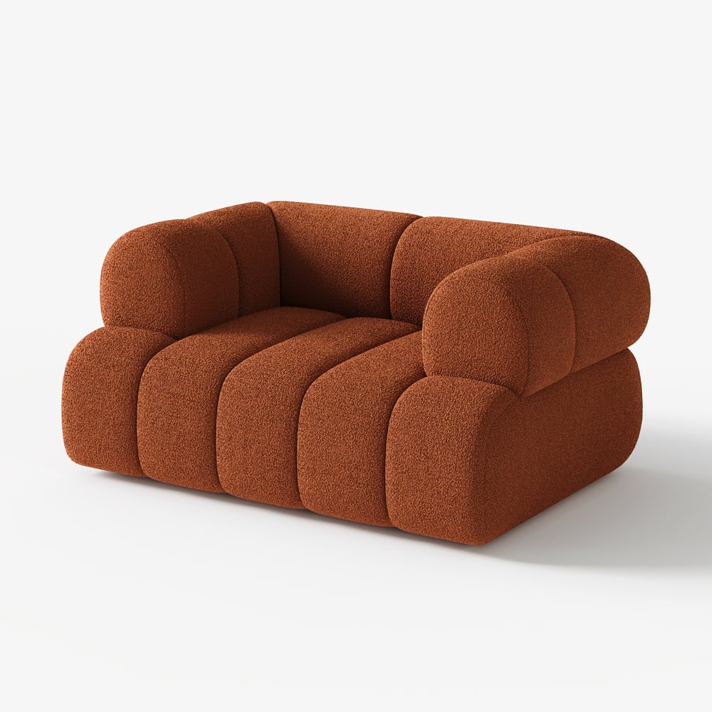 Brown sofa on a white background