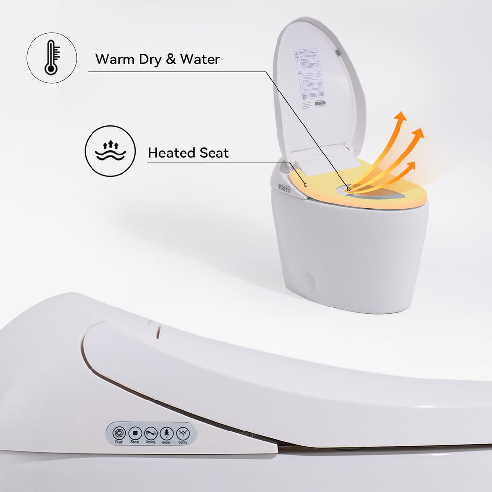 Automatic Flushing Smart Bidet Toilet with Multi-Function 1.32 GPF