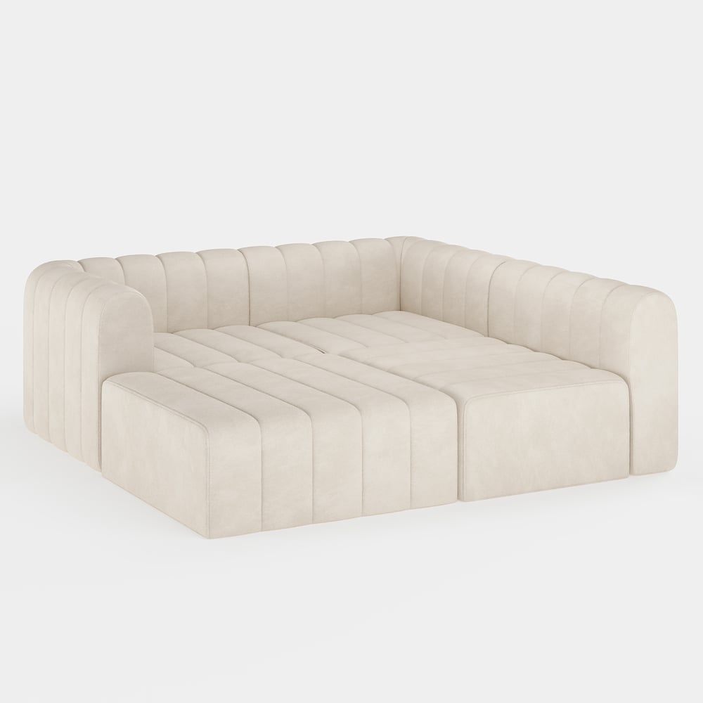 Off white sofa on a white background