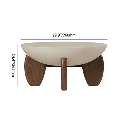 Coffee table with dimensions labeled on a white background