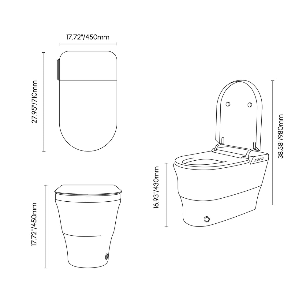 Nexin C2 Automatic Smart Bidet Toilet with Foam Shield and Aromatherapy