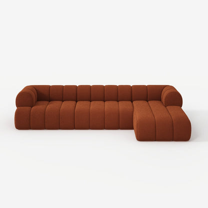 Brown sectional sofa on a white background