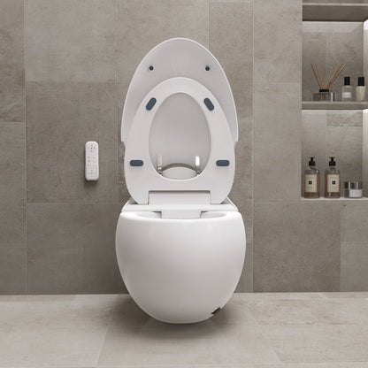 Oluxe G1 Egg-Shaped Smart Bidet Toilet with Multi-Function Wand White 1.28GPF