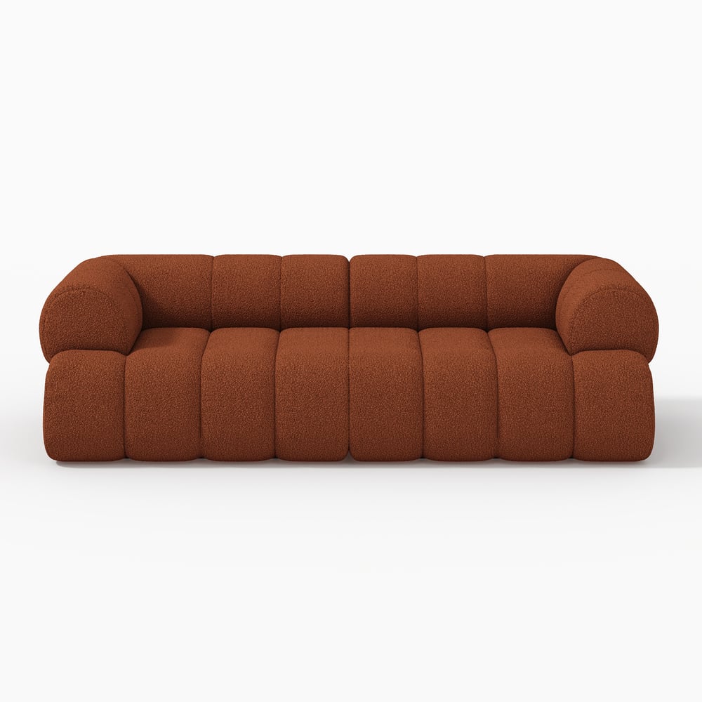 Brown sofa on a white background