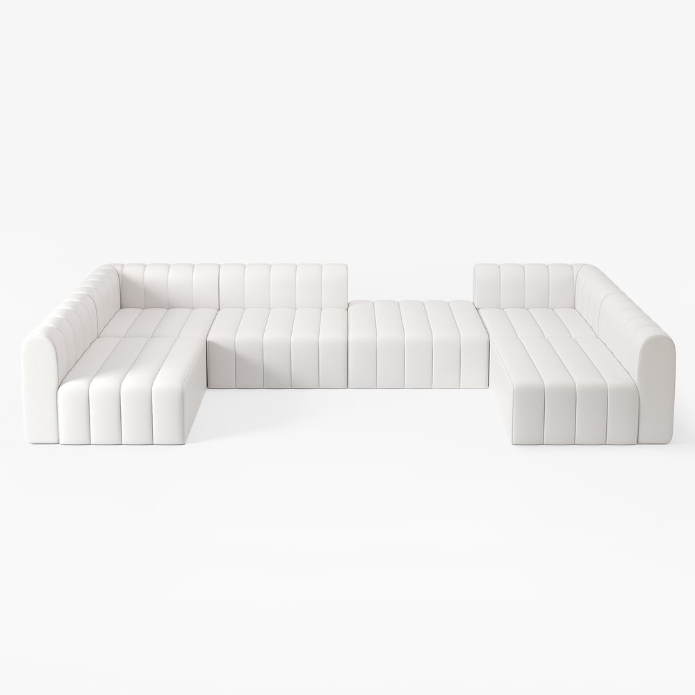 White modular sofa on a white background