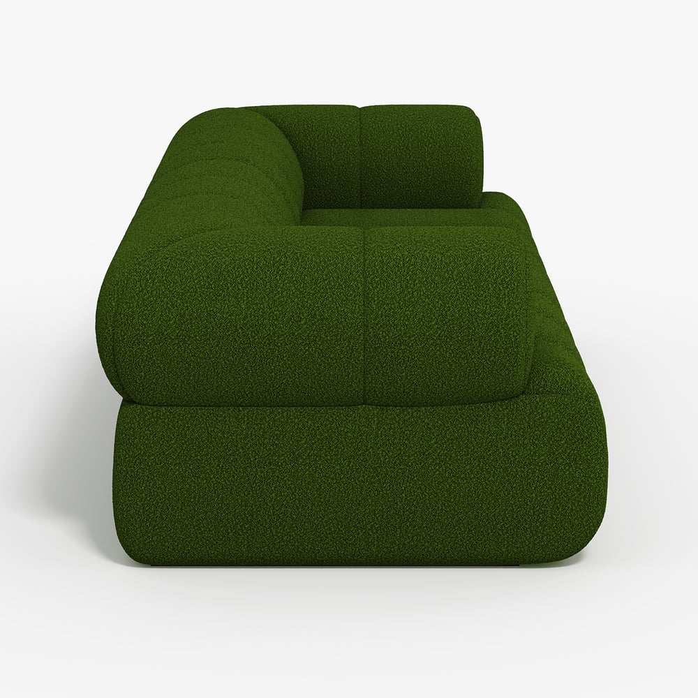 Green textured sofa on a white background