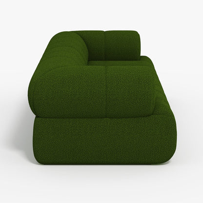 Green textured sofa on a white background