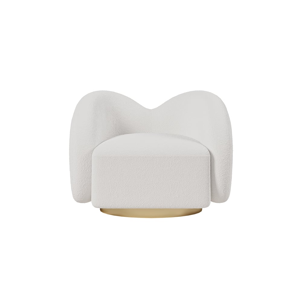 White textured stool on a white background