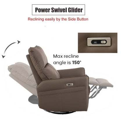 Electric Gliding Recliner Sofa With USB Port