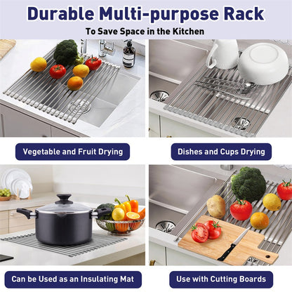 Drainer Rack 18L Large Silicone Water Filter Shelf, Kitchen Sink,