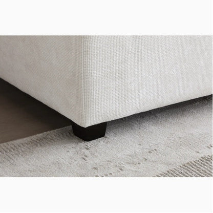 LuxeCasa™ – Modular Linen Sectional Sofa with Convertible Ottoman US