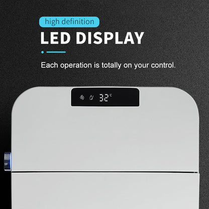 White electronic device with LED display on a black background