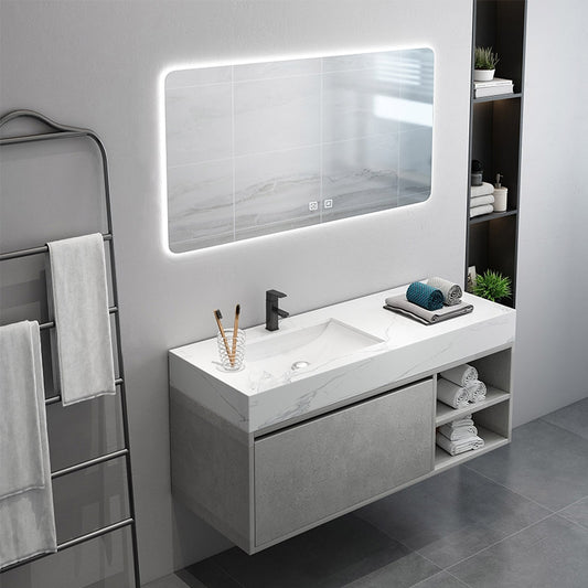 36" Floating Bathroom Vanity with Single Sink Wall Mounted Cabinet