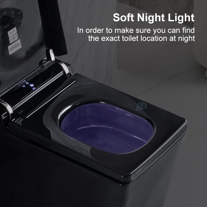 Cubera V1 Automatic Smart Square Bidet Toilet with Multi-Function Black 1.32 GPF