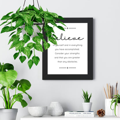 Wall Decor Giclee Poster Art Print - Believe Inspirational Quote