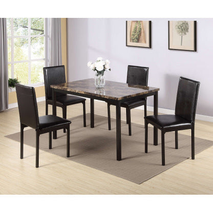 Furniture 5-piece Metal Dining Table And Chair Set With Imitation