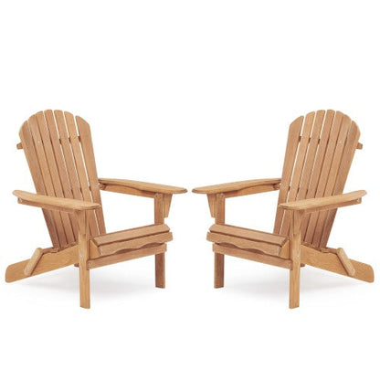 2-Piece Folding Wooden Adirondack Chair Set