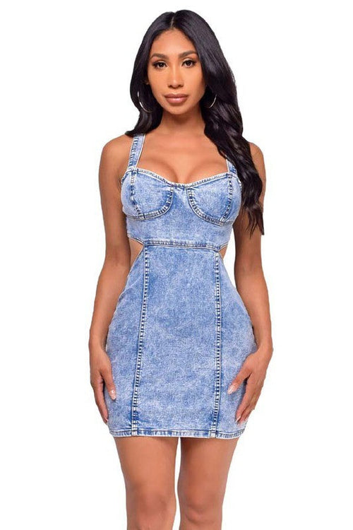 Sleeveless Denim Mini Dress