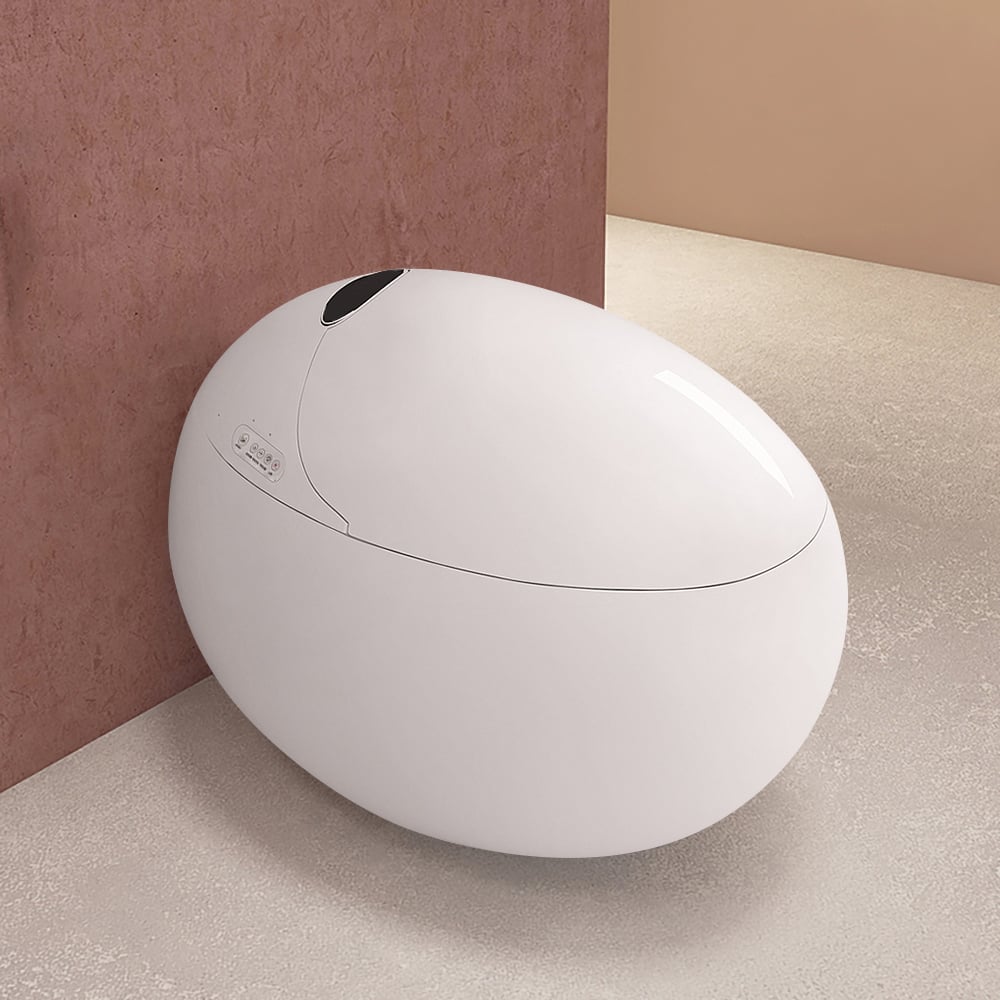 Oluxe G1 Egg-Shaped Smart Toilet with Heated Seat Function White 1.28 GPF