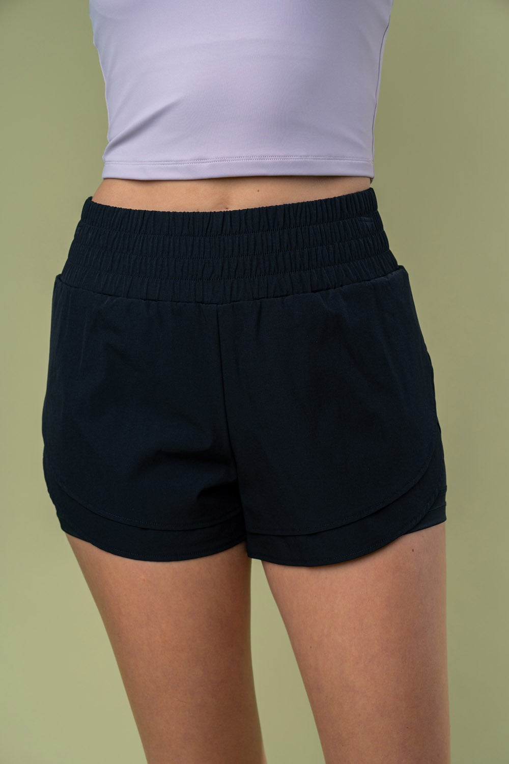 
White Birch Full Size High Waisted Knit Shorts
