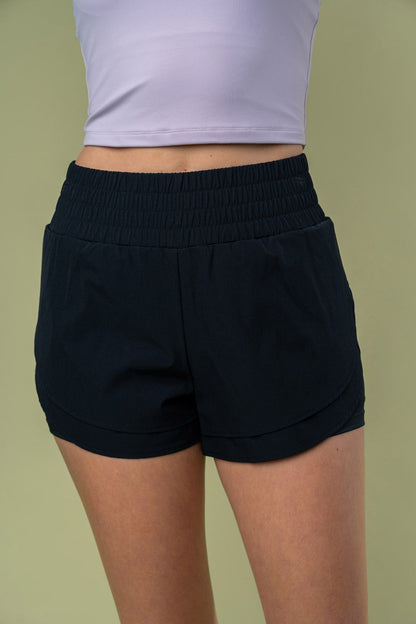 
White Birch Full Size High Waisted Knit Shorts

