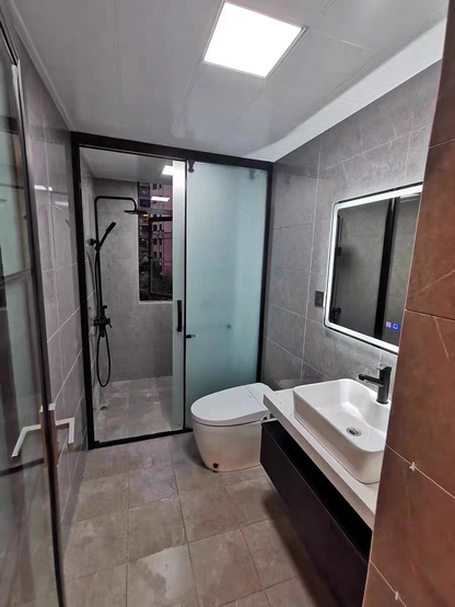 Bathroom Vanity Set 35.4" Modern Floating Bathroom Vanity White and Natural with Sink