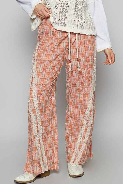 Checkered Wide Leg Pants