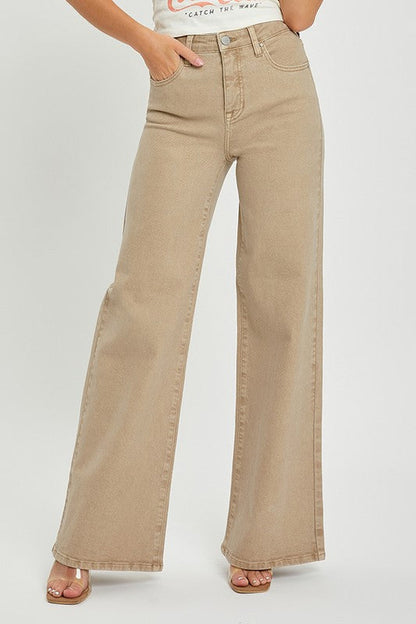 Tummy Control High-Rise Wide Leg Jeans