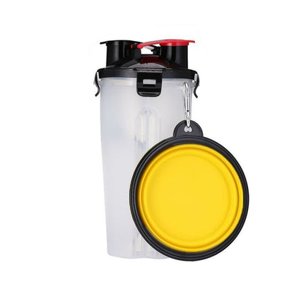 2-in-1 Dog Water Bottle & Food Container with Collapsible Bowls
