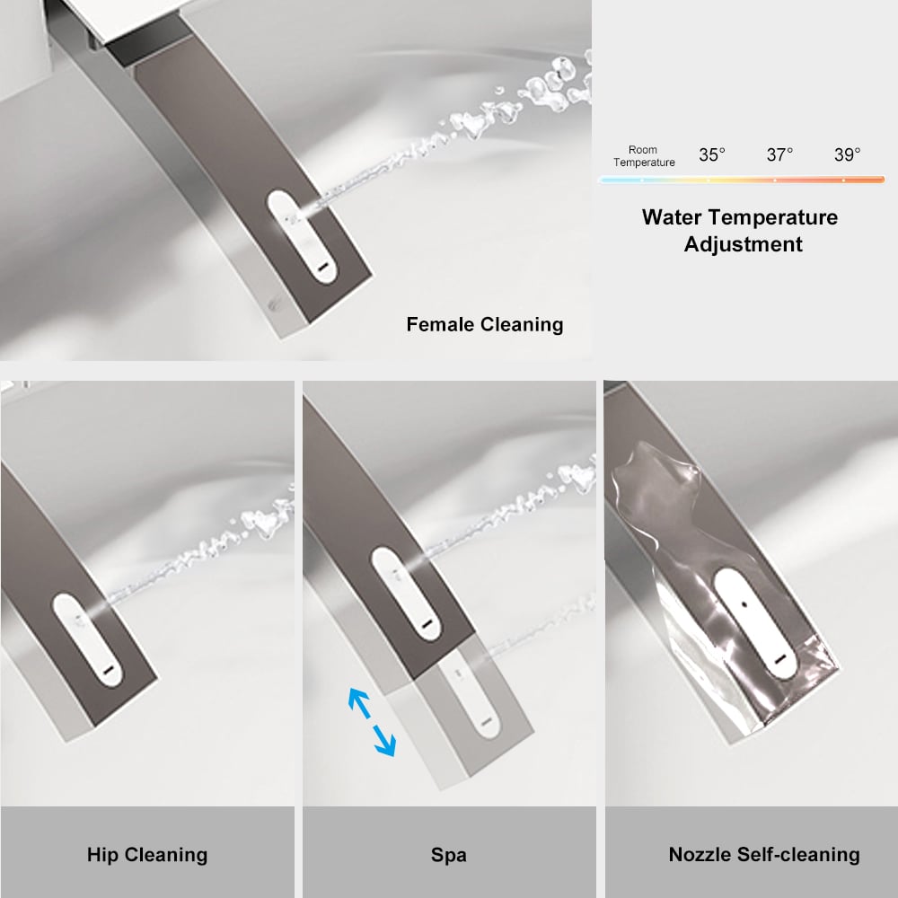 Oluxe G1 Egg-Shaped Smart Bidet Toilet with Multi-Function Wand White 1.28GPF