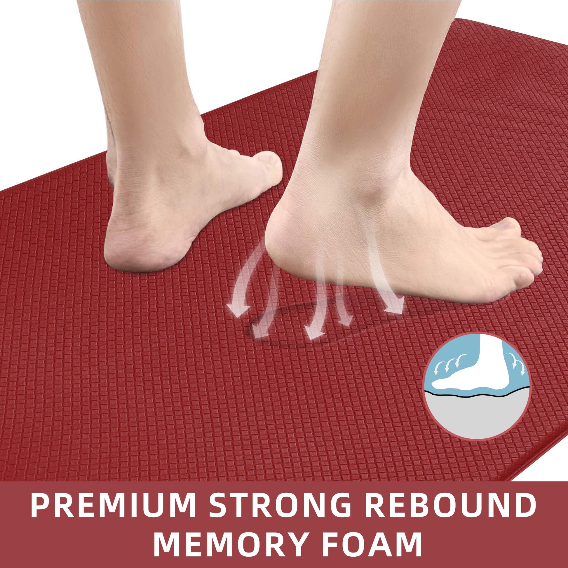 Kitchen Floor Mat Two-piece Set Of Non-slip, Waterproof And Easy To