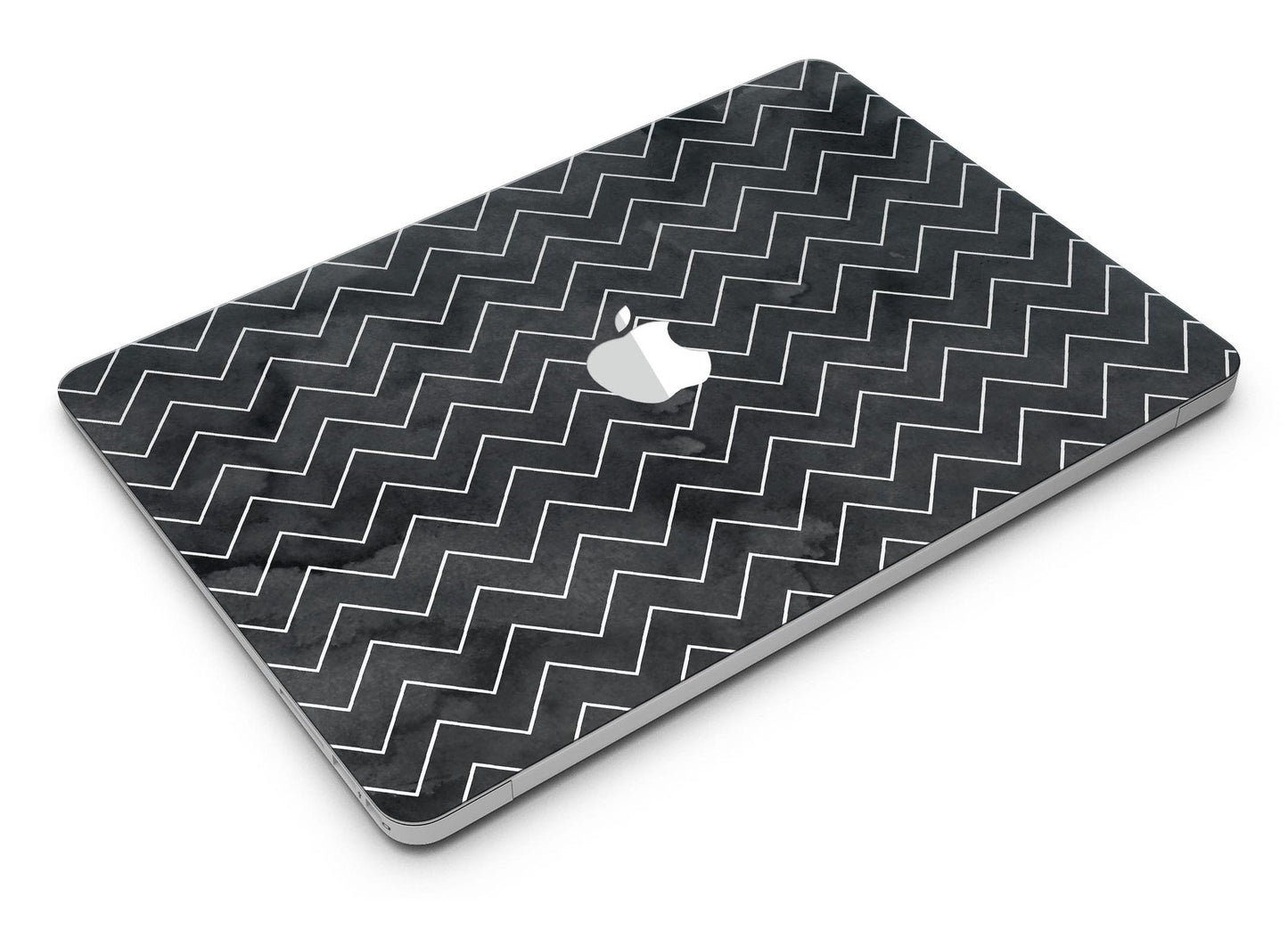 Black Watercolor with White Chevron - MacBook Air Skin Kit