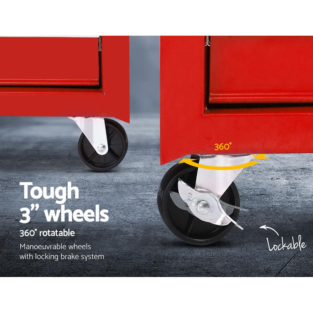 Giantz 5 Drawer Tool Box Cabinet Chest Trolley Box Garage Storage