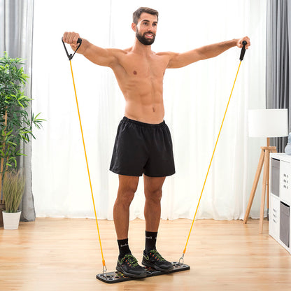 Pulsher Push-Up Board with Resistance Bands