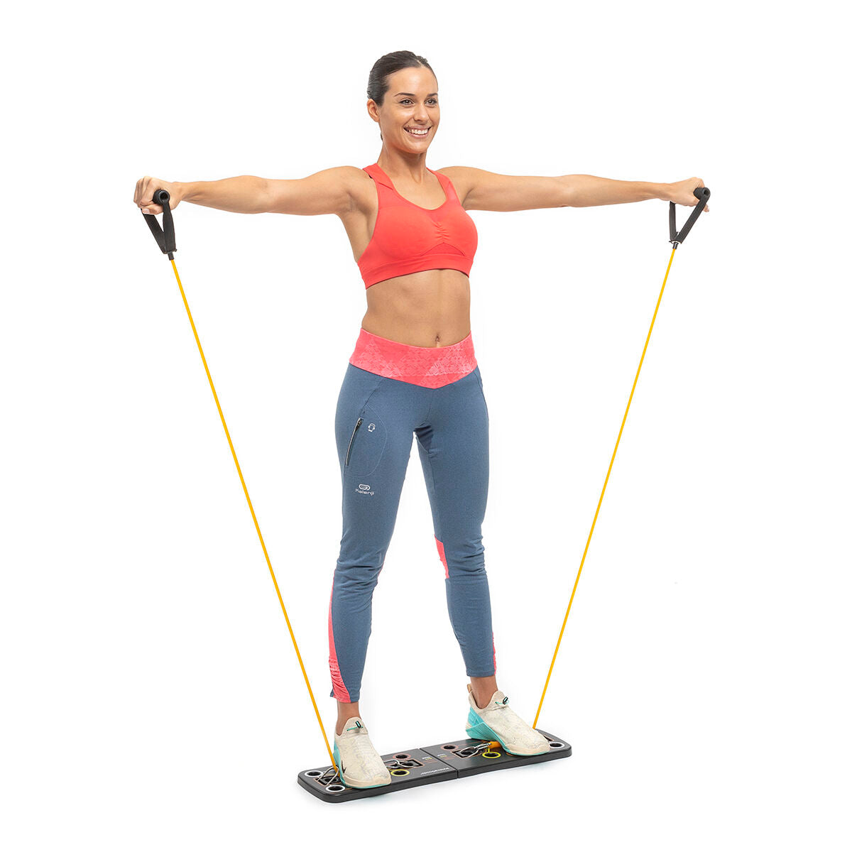 Pulsher Push-Up Board with Resistance Bands