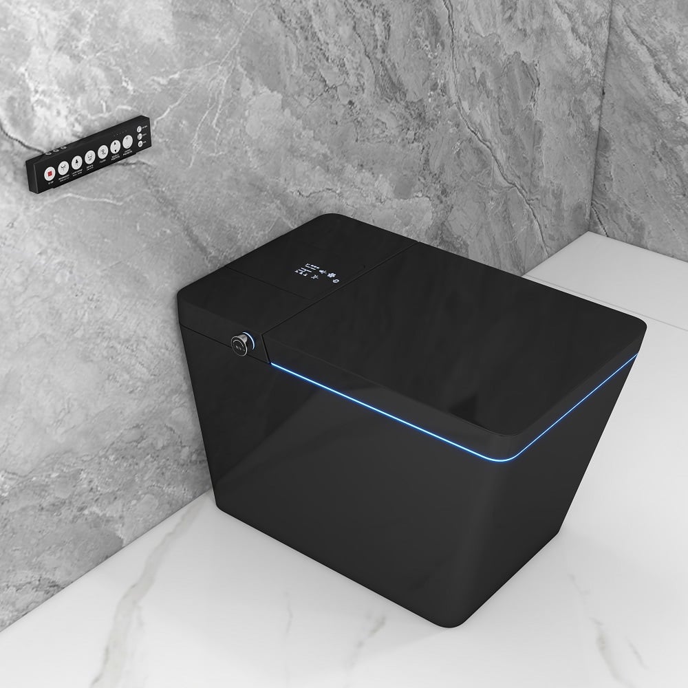 Cubera V1 Automatic Smart Square Bidet Toilet with Multi-Function Black 1.32 GPF