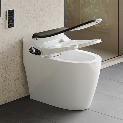 Modern white bidet attached to a wall in a bathroom setting