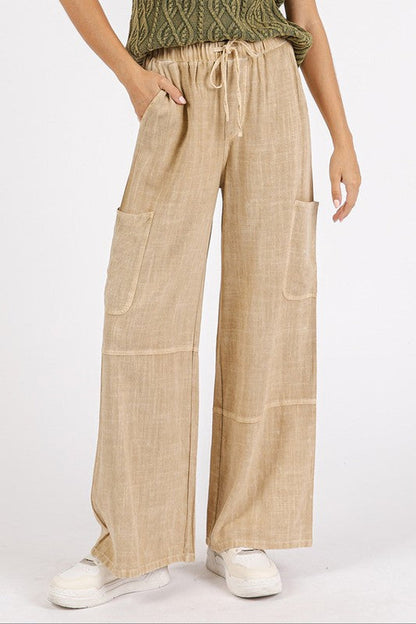 Mineral Wash Drawstring Pants