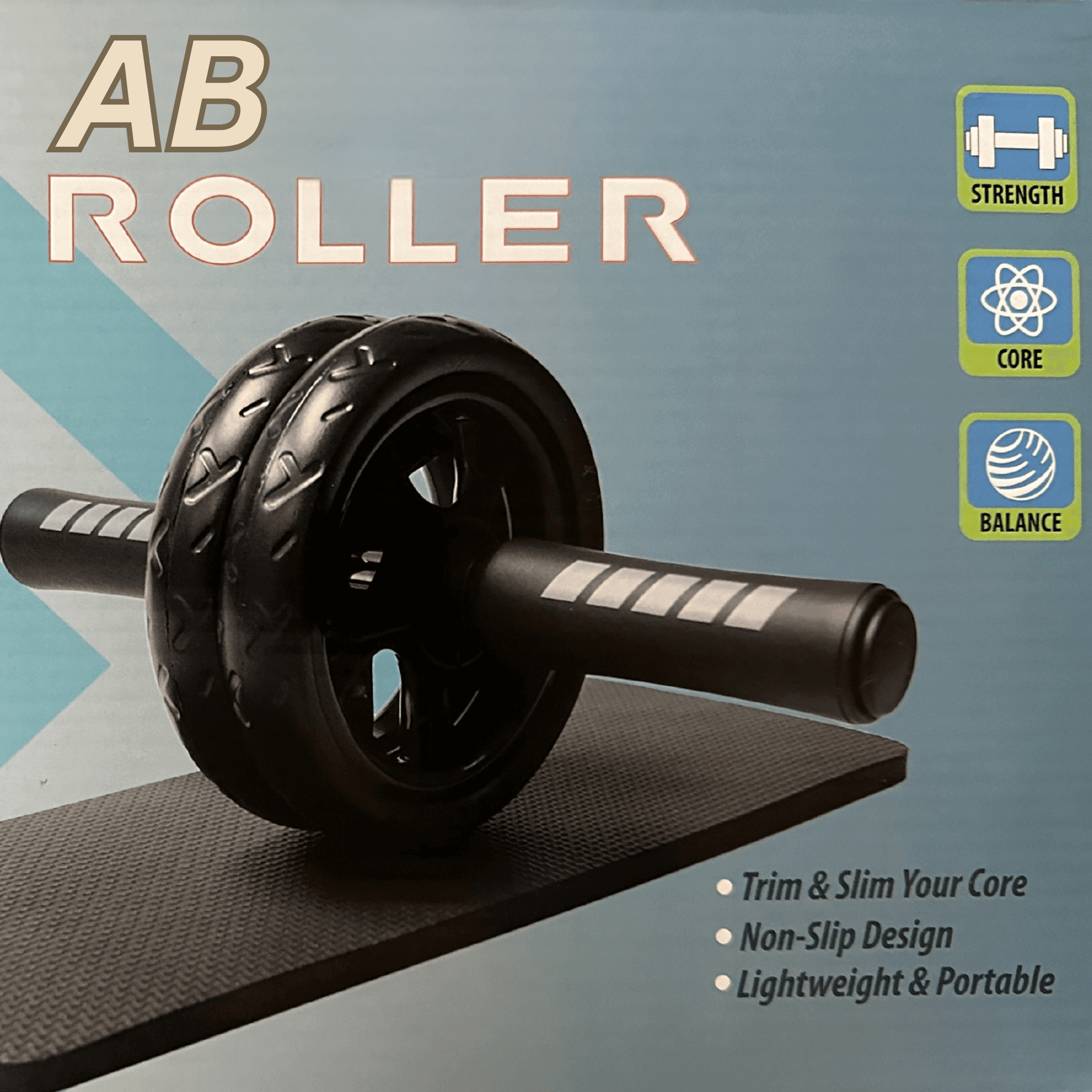 Ab Roller Wheel with Kneeling Pad for Abdominal and Core Strength Trai