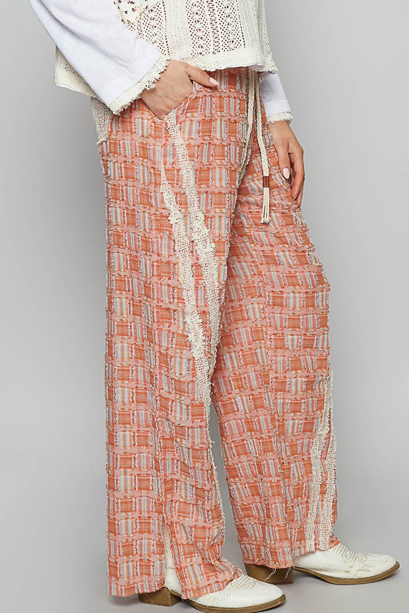 Checkered Wide Leg Pants