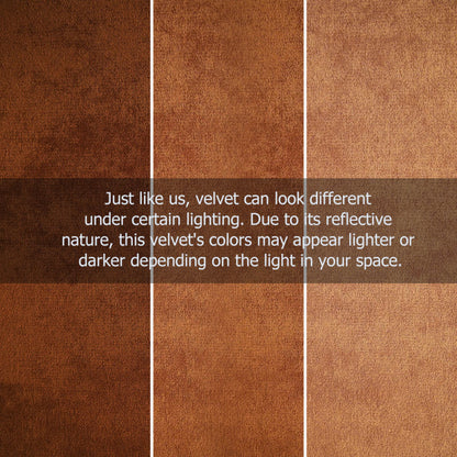 Text on velvet texture with a brown background