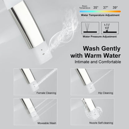 Product with water flow and cleaning functions on a gray background