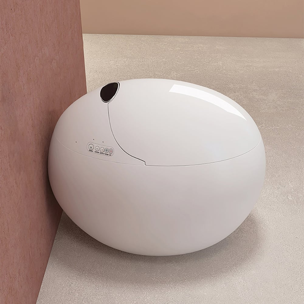 Oluxe G1 Egg-Shaped Smart Toilet with Heated Seat Function White 1.28 GPF