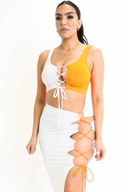 Siren Colorblock Lace-Up Set