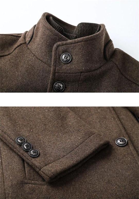Funnel Neck Winter Wool Blend Coat
