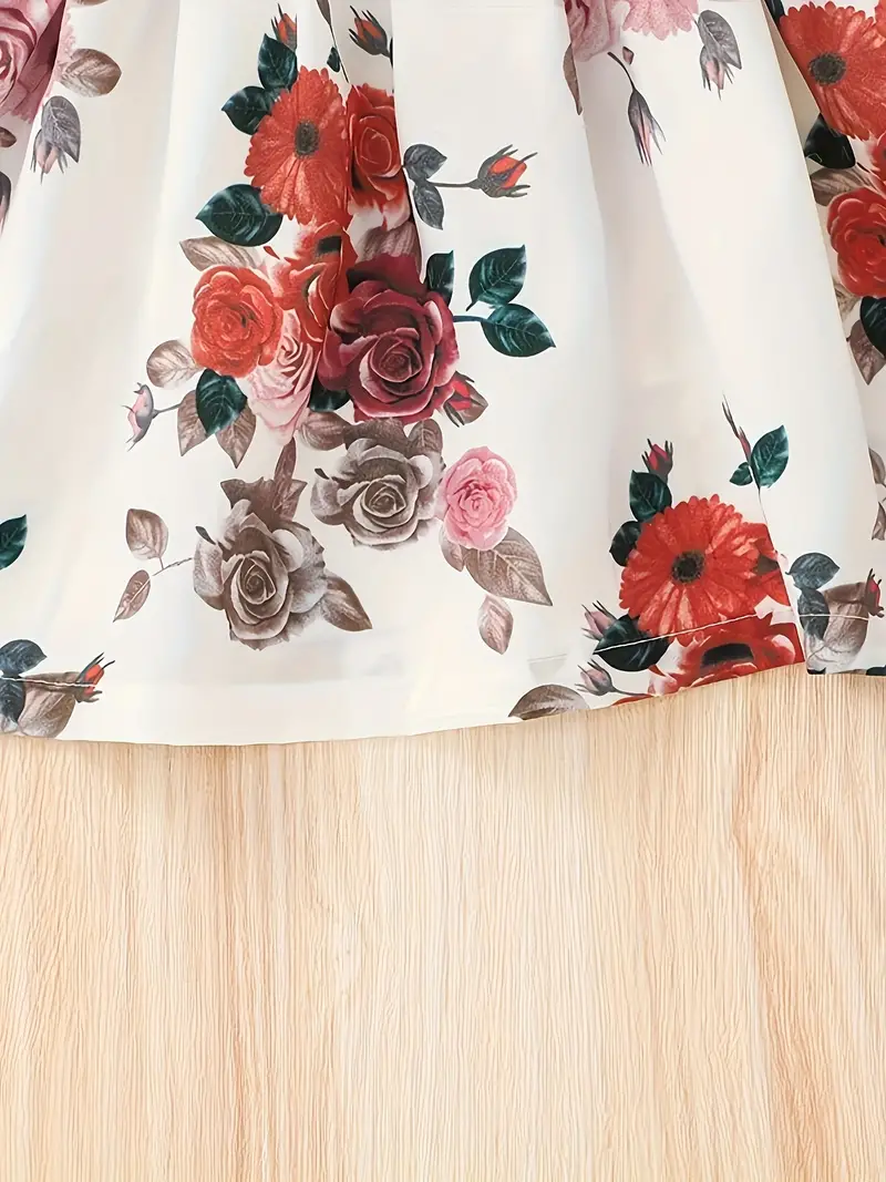 Girl's Lycra Floral Printed Frock Dress for Girls 