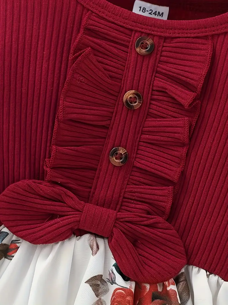 Girl's Lycra Floral Printed Frock Dress for Girls 