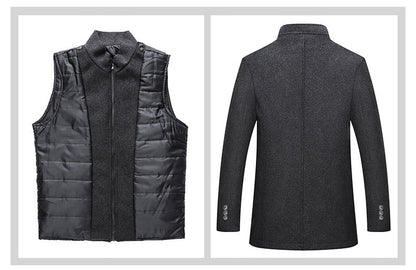 Funnel Neck Winter Wool Blend Coat