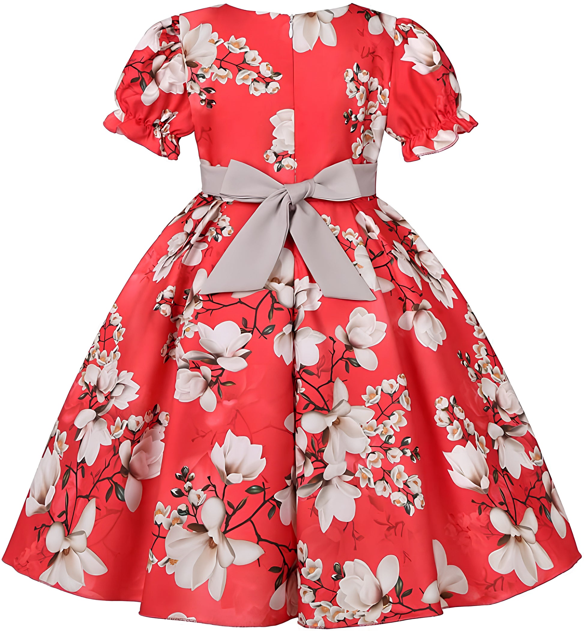  Girl's Satin Floral Printed Frock 1-2-YEARS